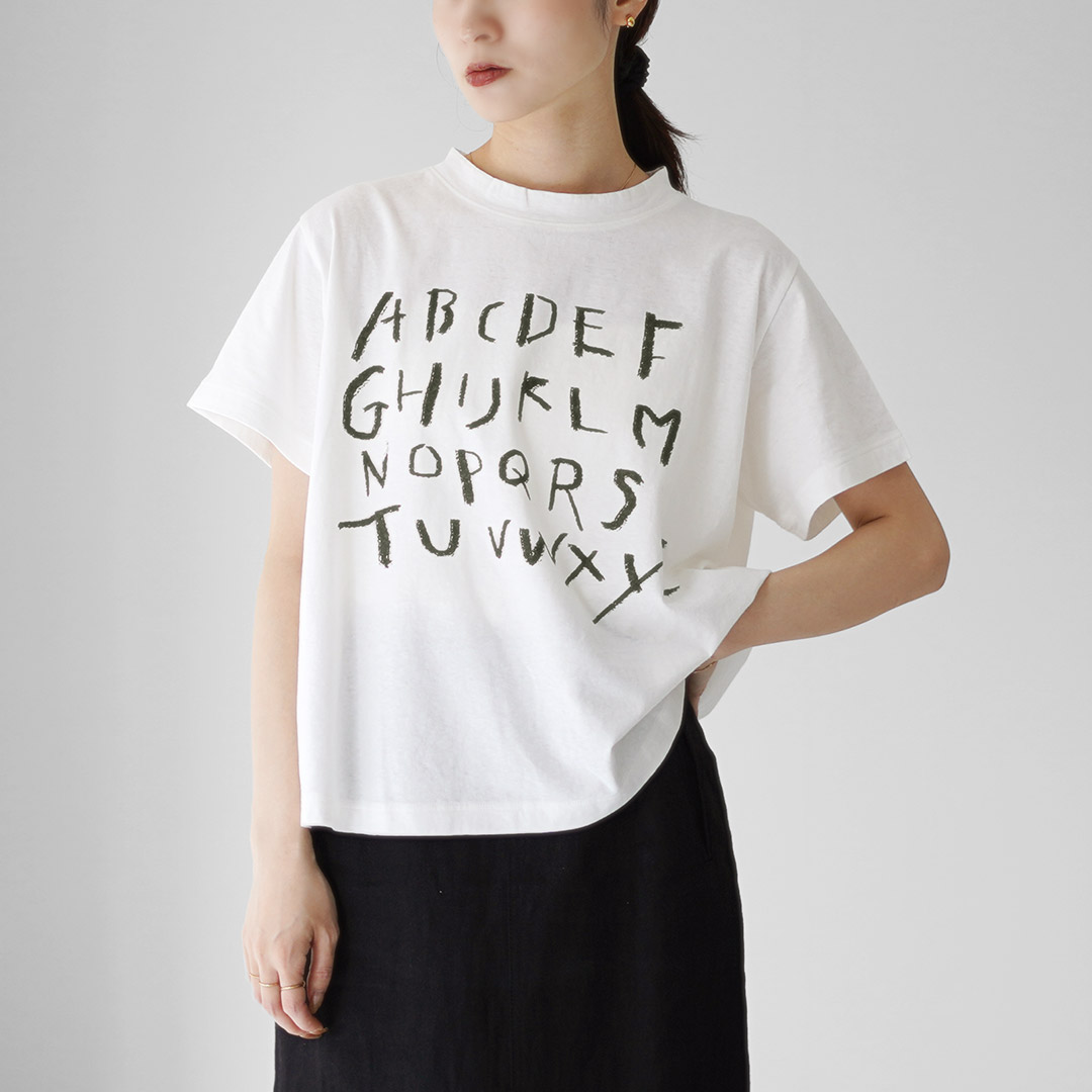 10%OFFクーポン Tシャツ レディース tumugu ツムグ コットン ラフィ天竺 ロゴプリントTシャツ MaHaLo TC25104 春 夏 カットソー 半袖 5分袖 綿100％ ゆったり tumugu 10%OFFクーポン Tシャツ レディース ツムグ コットン