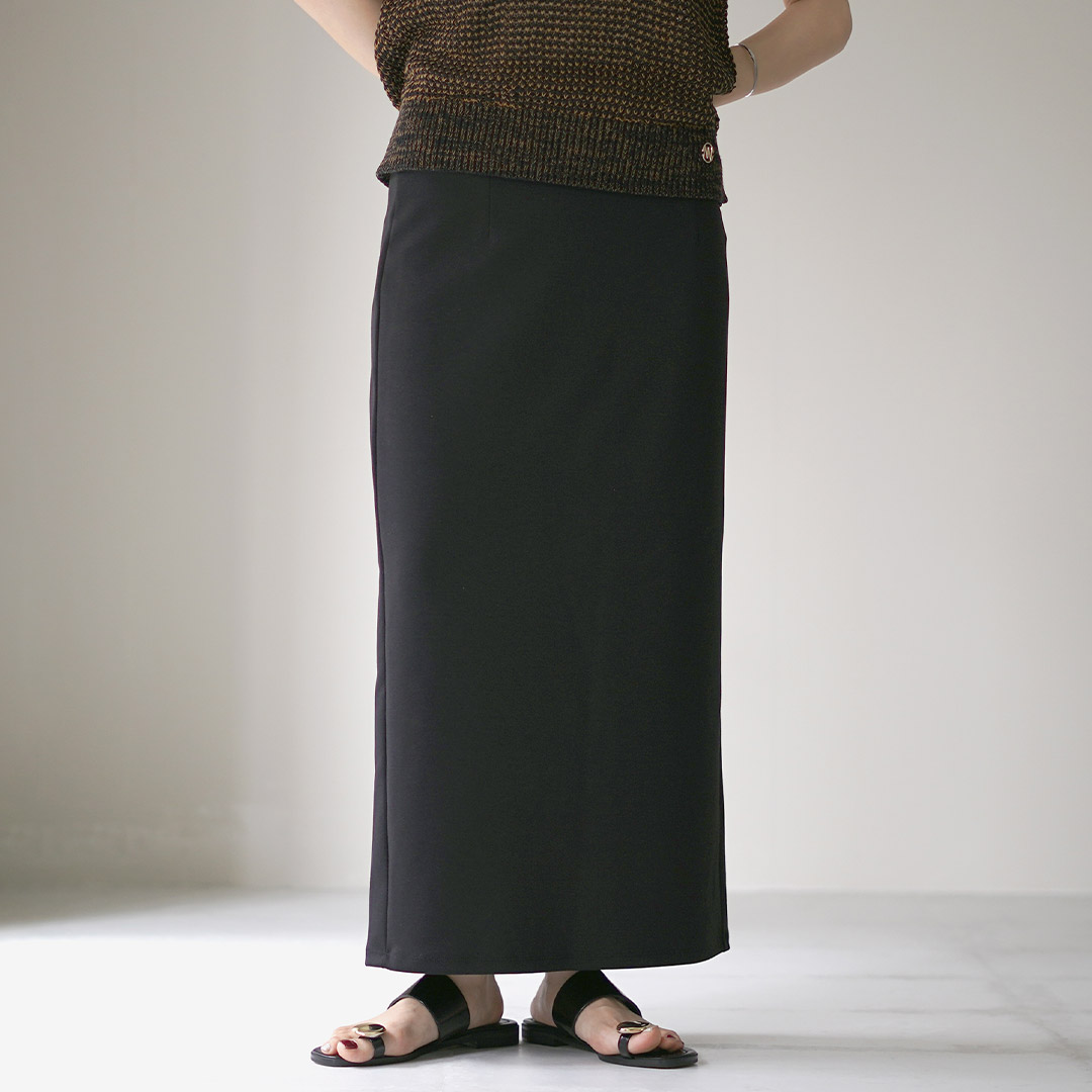 新品　YENN ADJUST SLIT SKIRT ブラック 38 YENN YENN（イェン） アジャスト スリットスカート / ロング タイト