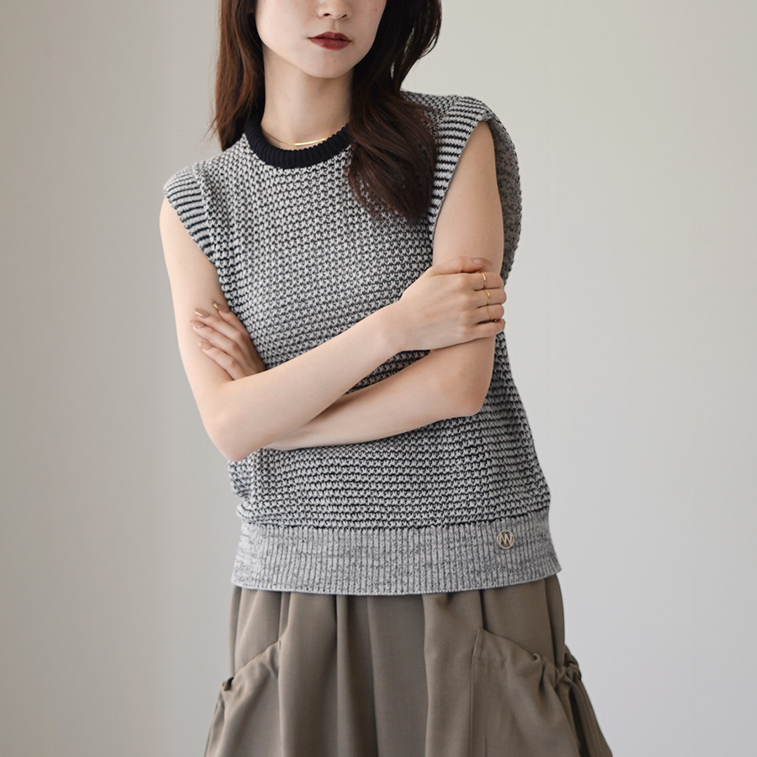 YENN イエン PADDING NECK KNIT ニットベスト YENN パディングネックニット（ベスト）｜YENN（イエン）の