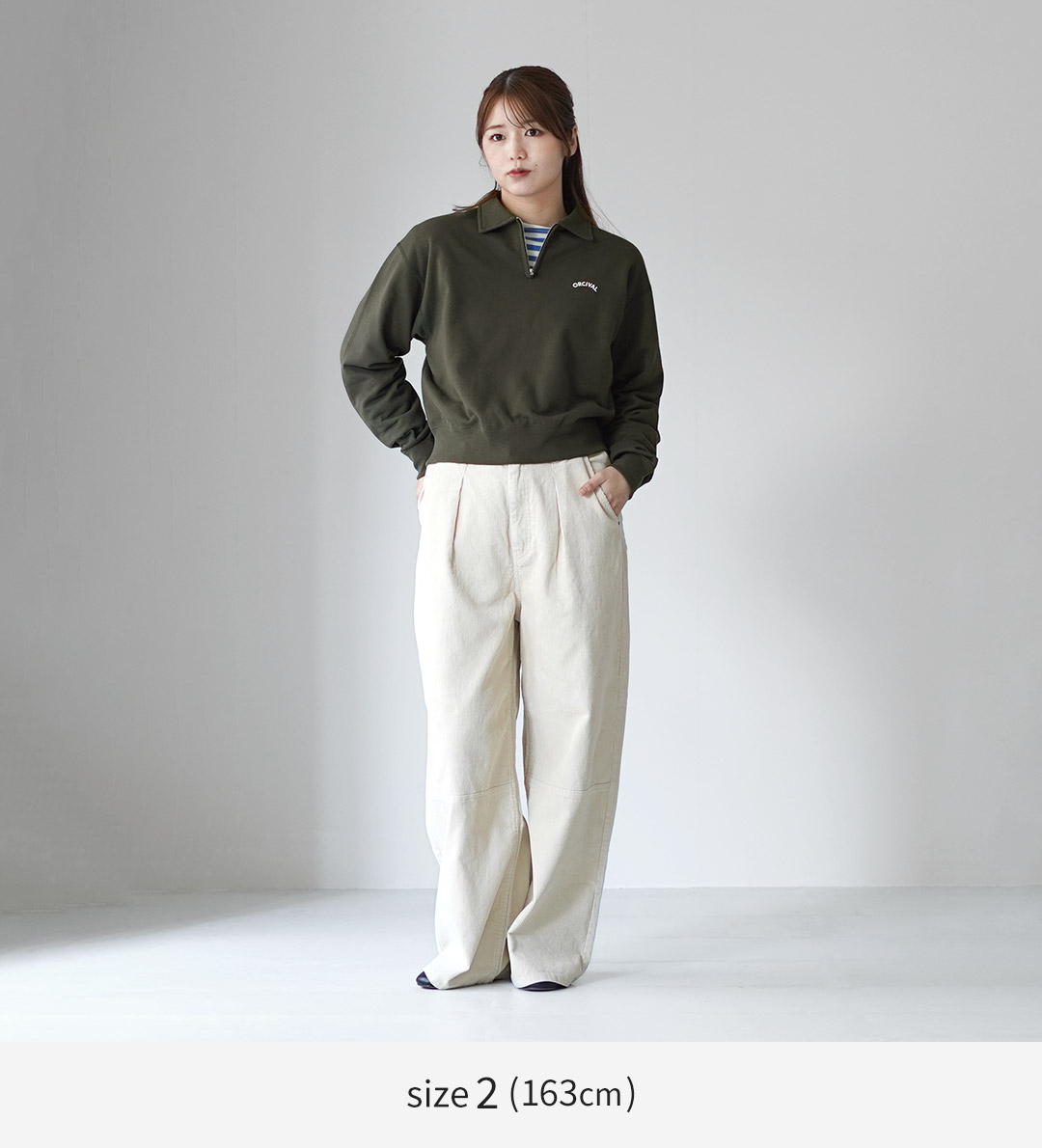 ORCIVAL ORCIVAL（オーシバル） ミニ フレンチテリー ハーフジップ