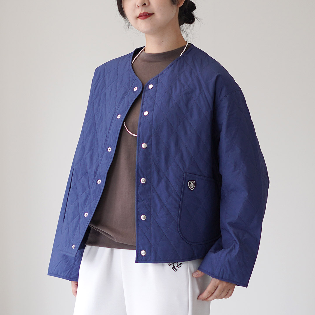 Orcival ライトキルト ノーカラーブルゾン ORCIVAL オーチバル オーシバル コットン インサレーション キルト