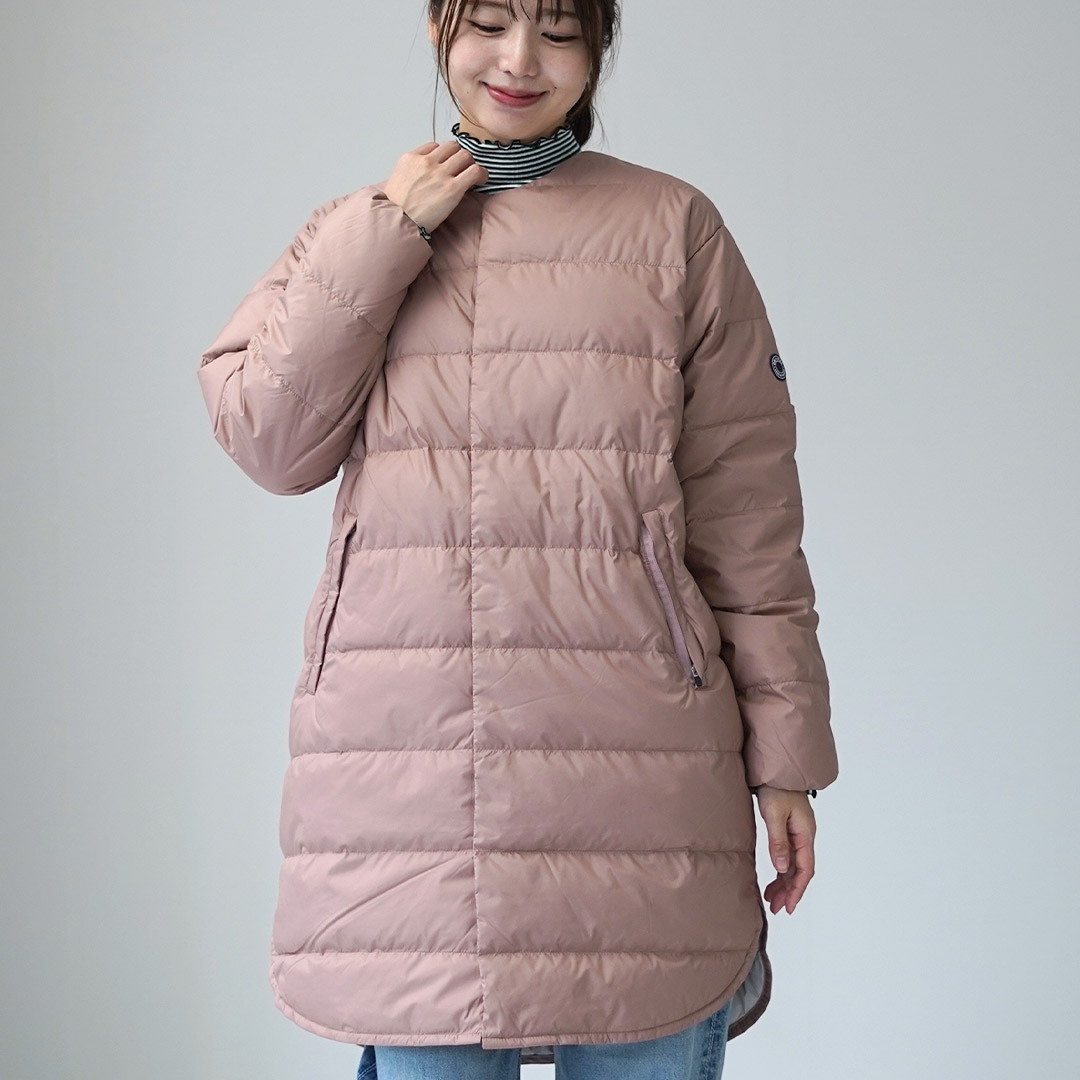 ORCIVAL（オーシバル） ラウンドネック ロング ダウンコート