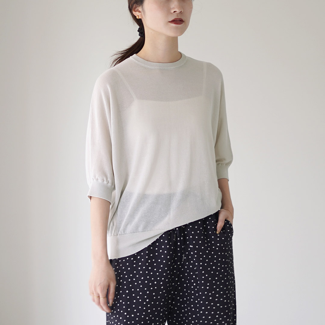 mao made（マオメイド） ヘルシーヤーン ニット ハーフスリーブ T