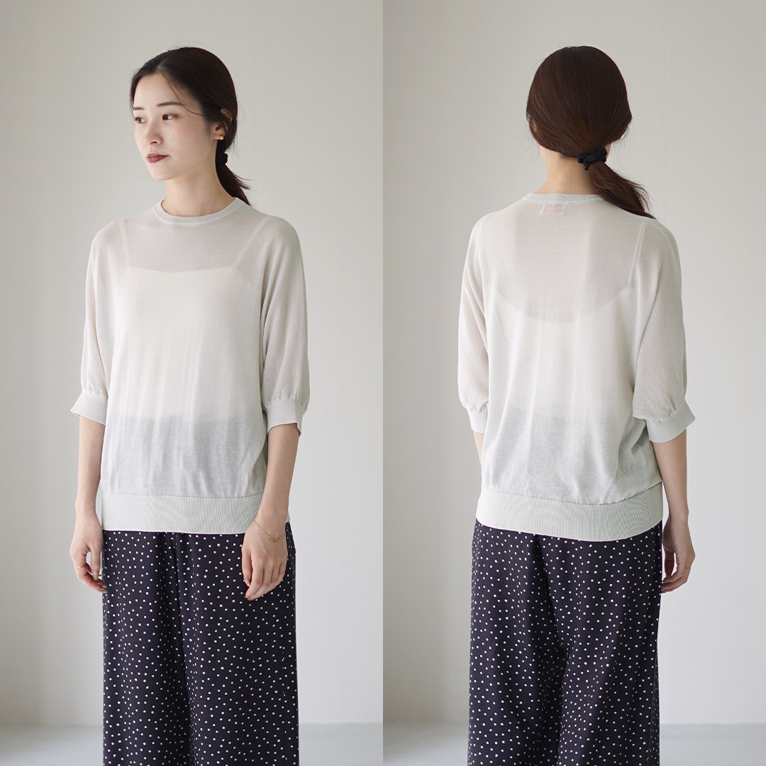mao made（マオメイド） ヘルシーヤーン ニット ハーフスリーブ T