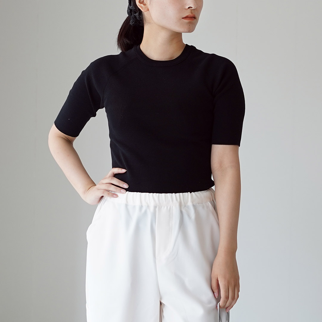 RYE TENDER（ライテンダー） MARAN TOP 5分袖 リブトップス / Tシャツ