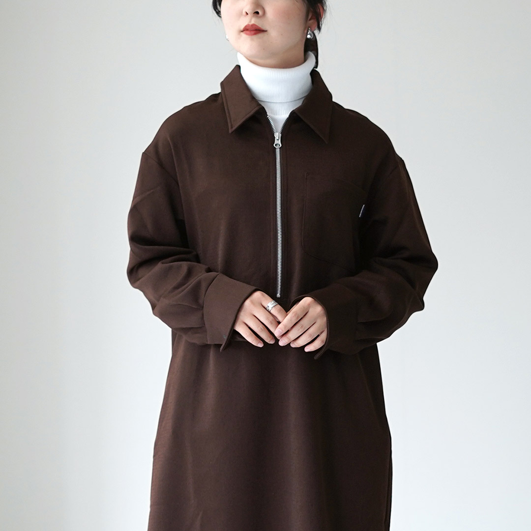 サルセーションウェア新作ＶTシャツダークブラウン色Мサイズ未開封品 THOUSAND MILE（サウザンドマイル） ハーフジップ ワンピース