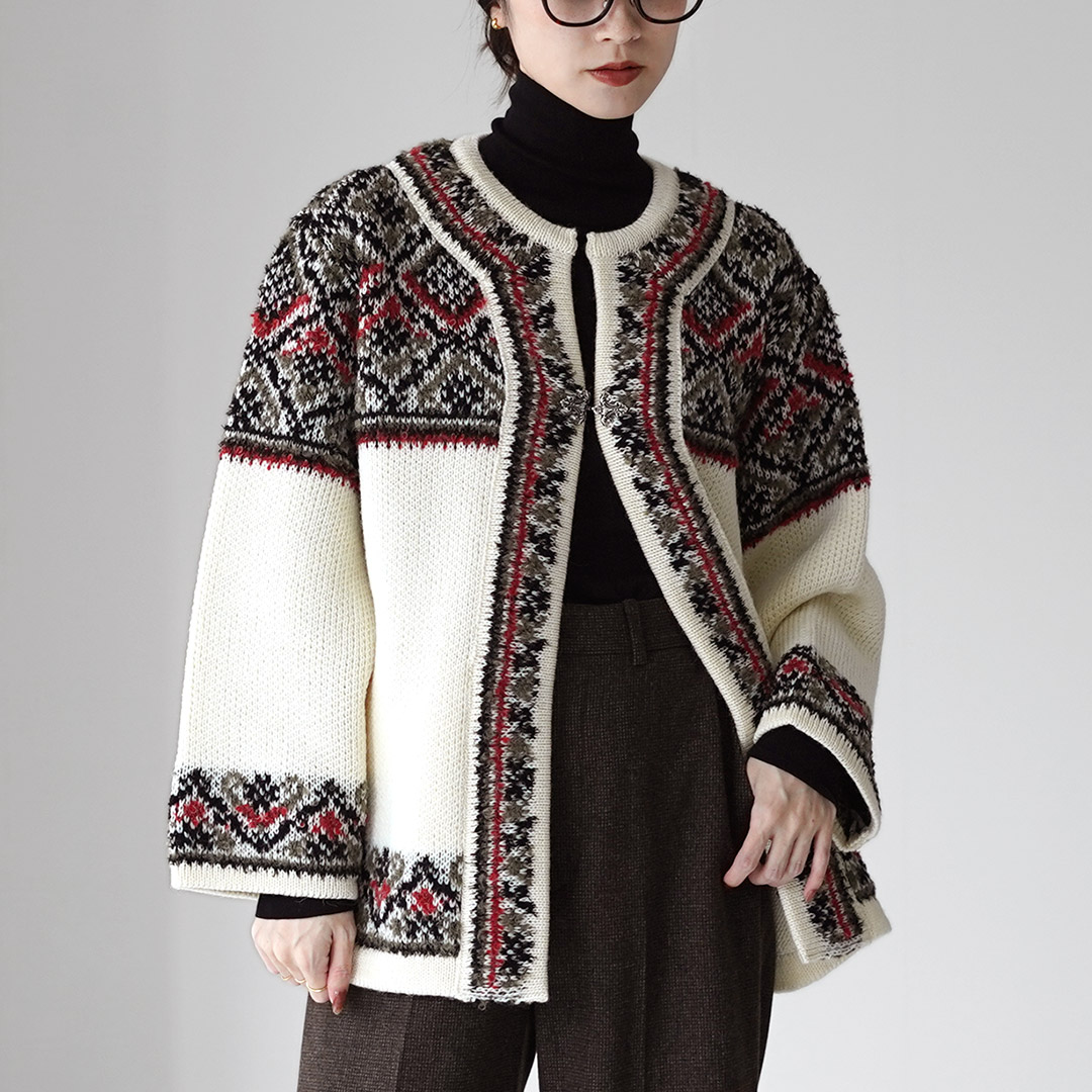 【COOHEM・美品】ノルディックニットカーディガン Coohem（コーヘン） ノルウィージャン ニットカーディガン