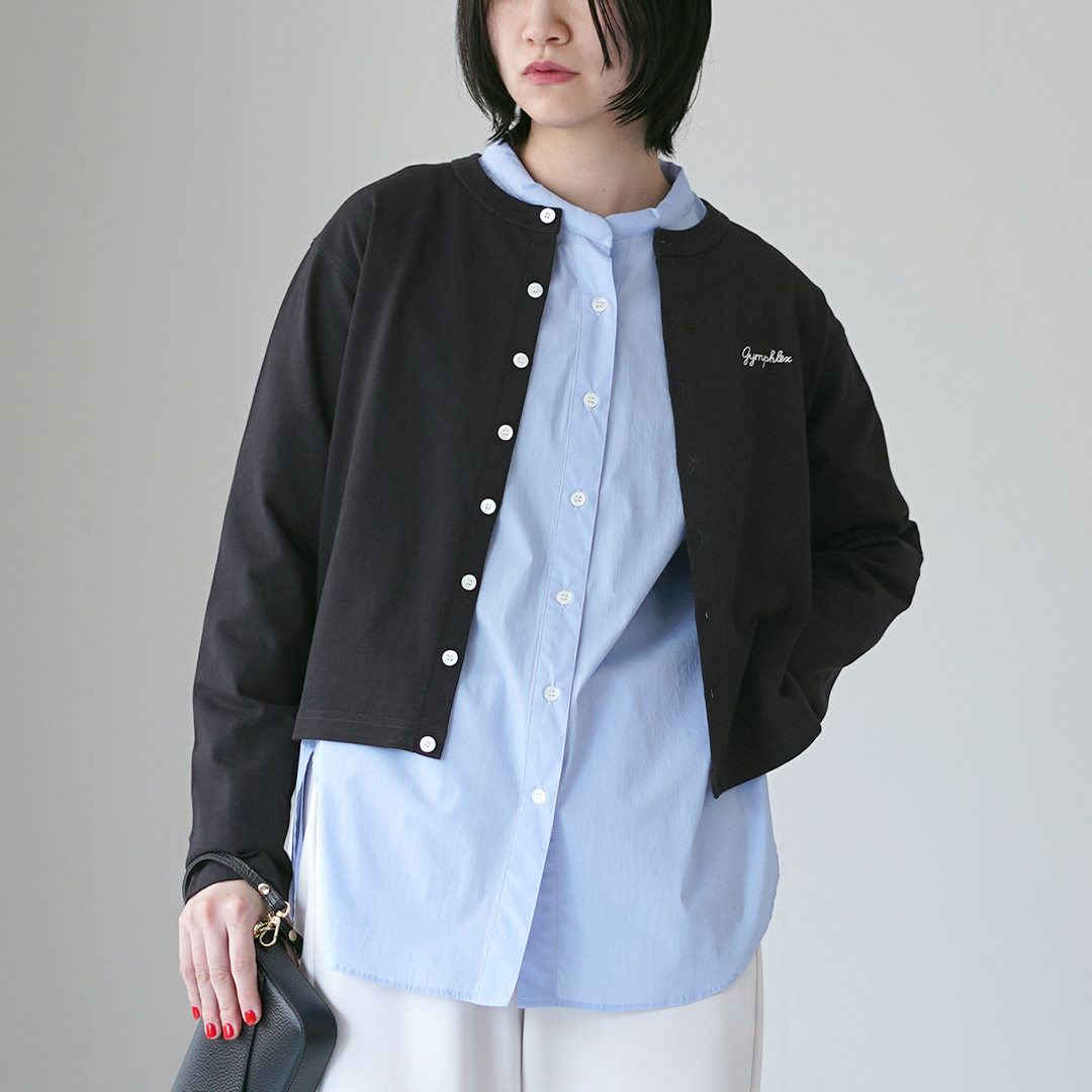 GYMPHLEX（ジムフレックス） クルーネック ロゴカーディガン