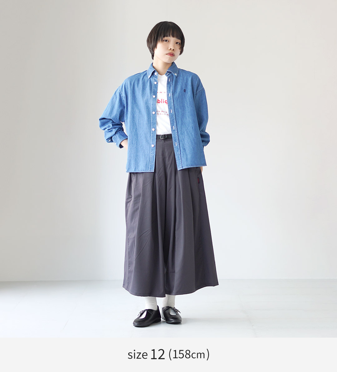 GYMPHLEX（ジムフレックス） B.D.デニムシャツ ショート / トップス