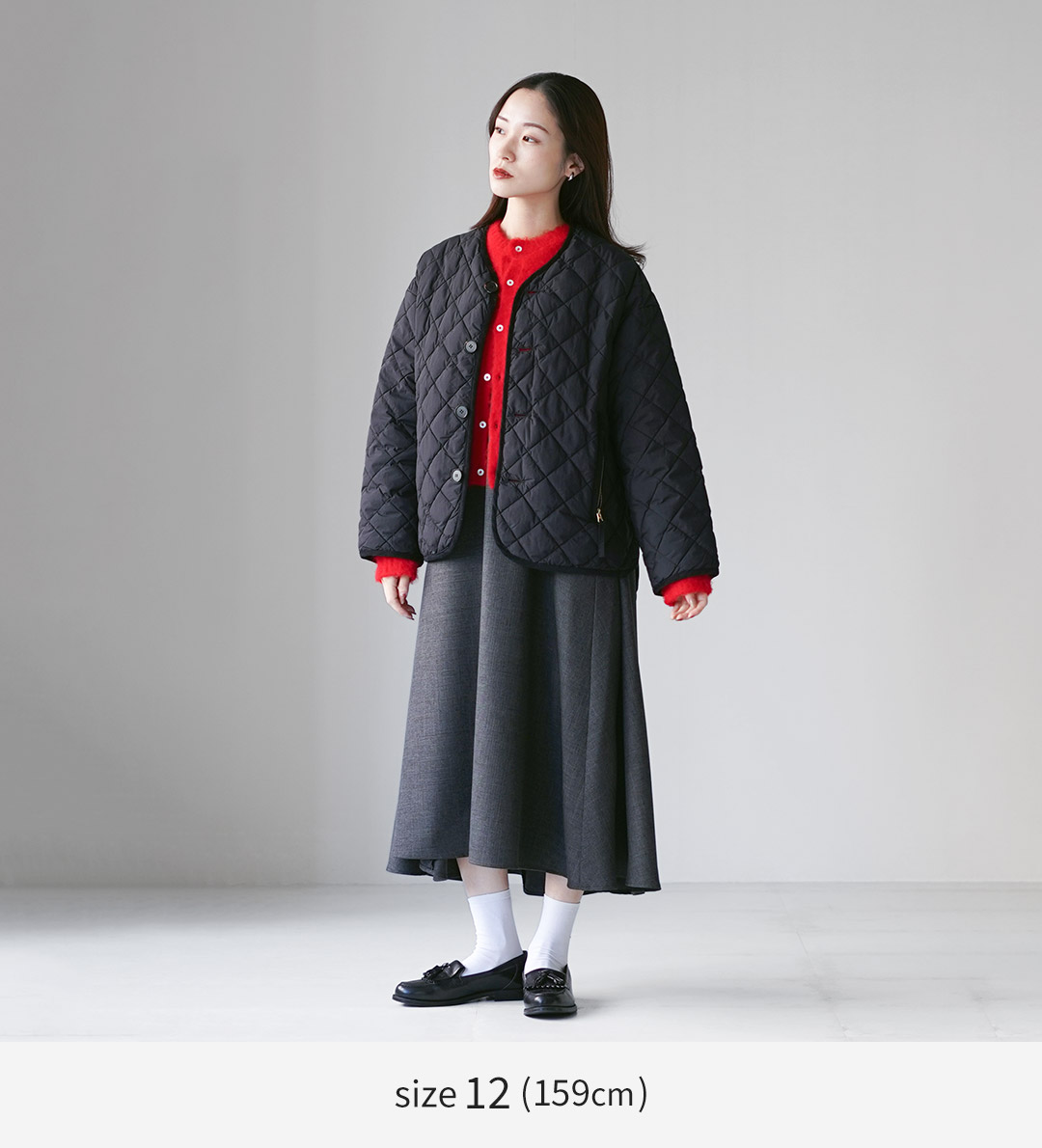 GYMPHLEX（ジムフレックス） ノーカラー キルトジャケット ショート