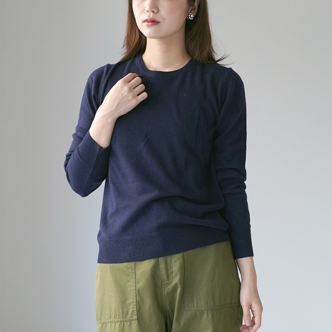 新品　未使用　カシミア　シルク　カシシル　長袖　セーター　ネイビー CASHMERE SILK COMPANY（カシミアシルクカンパニー） カシミアシルク