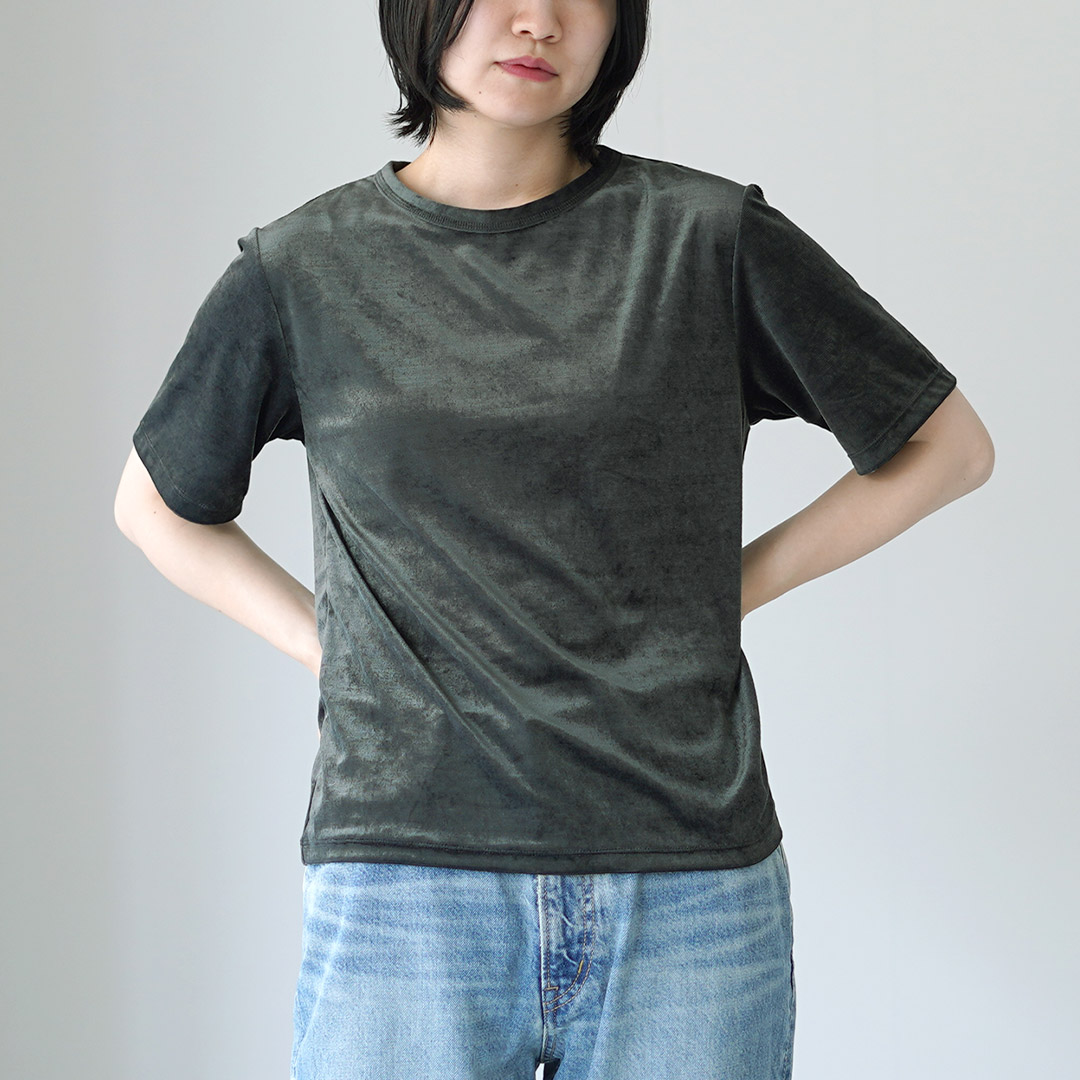 Shinzone（シンゾーン） ベロア ハーフスリーブ Tシャツ 25AMSCU02