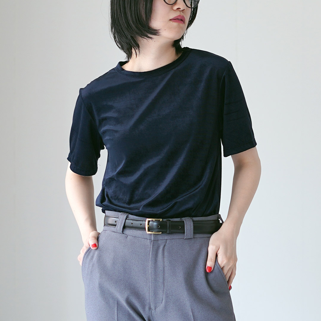 Shinzone（シンゾーン） ベロア ハーフスリーブ Tシャツ 25AMSCU02