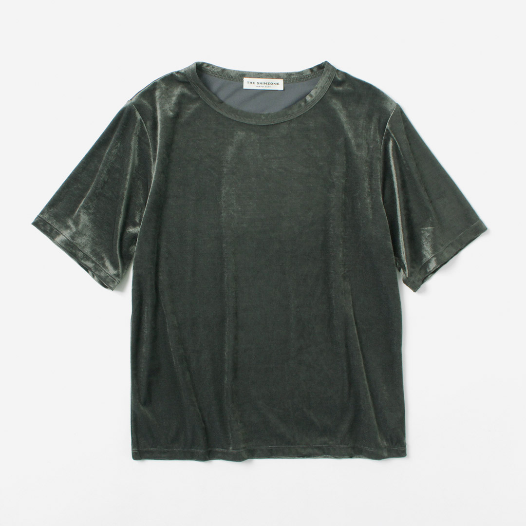 Shinzone（シンゾーン） ベロア ハーフスリーブ Tシャツ 25AMSCU02
