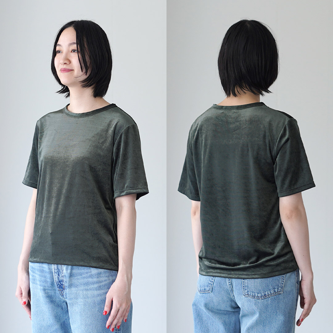 Shinzone（シンゾーン） ベロア ハーフスリーブ Tシャツ 25AMSCU02