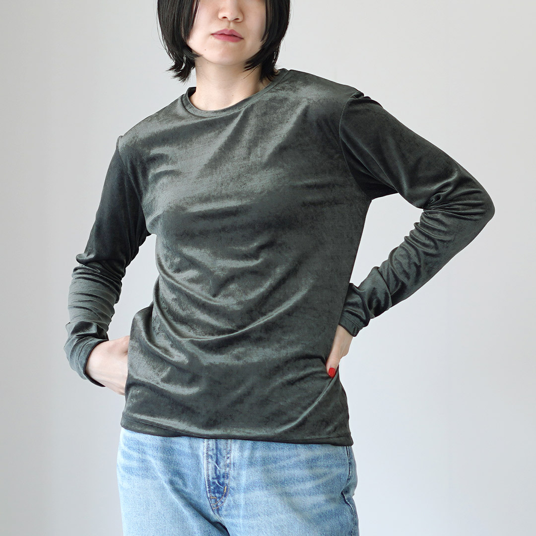 Shinzone（シンゾーン） ベロア ロングスリーブ Tシャツ 25AMSCU03