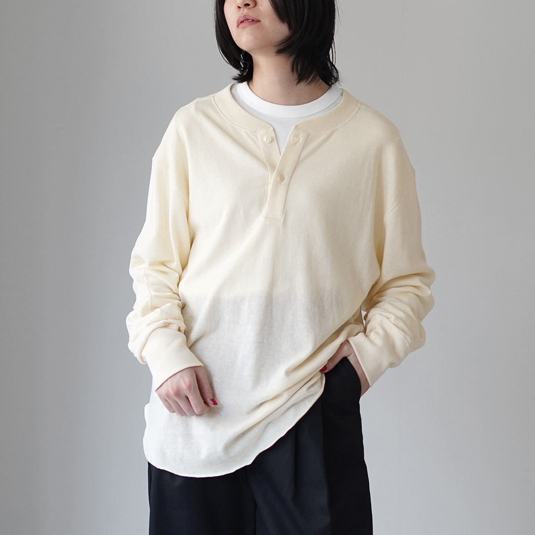Shinzone（シンゾーン） コットン ウール ヘンリーネック シャツ