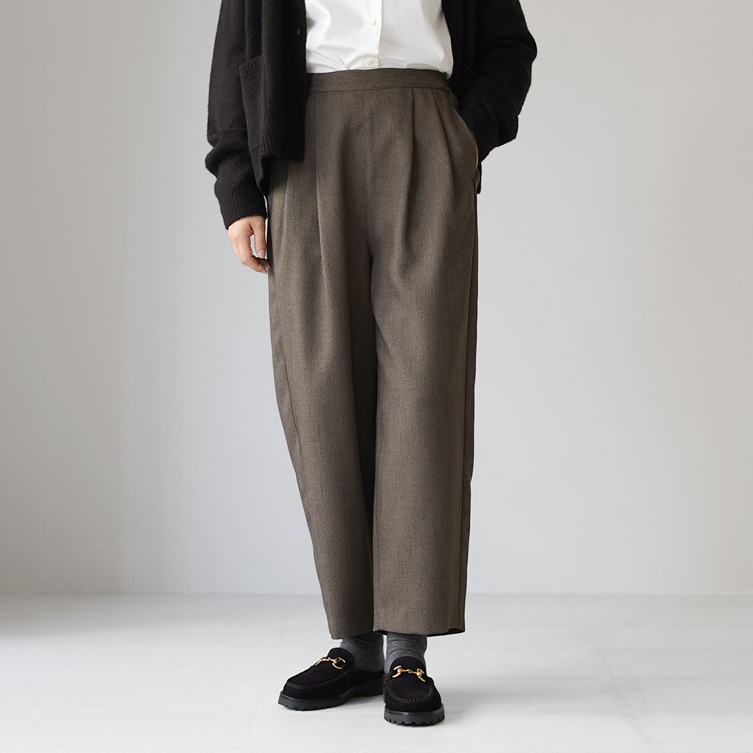 WHYTO.（ホワイト） シックツィード ラウンドトラウザー / イージーパンツ レディース ウエストゴム オケージョン フォーマル | WHYTO | 01