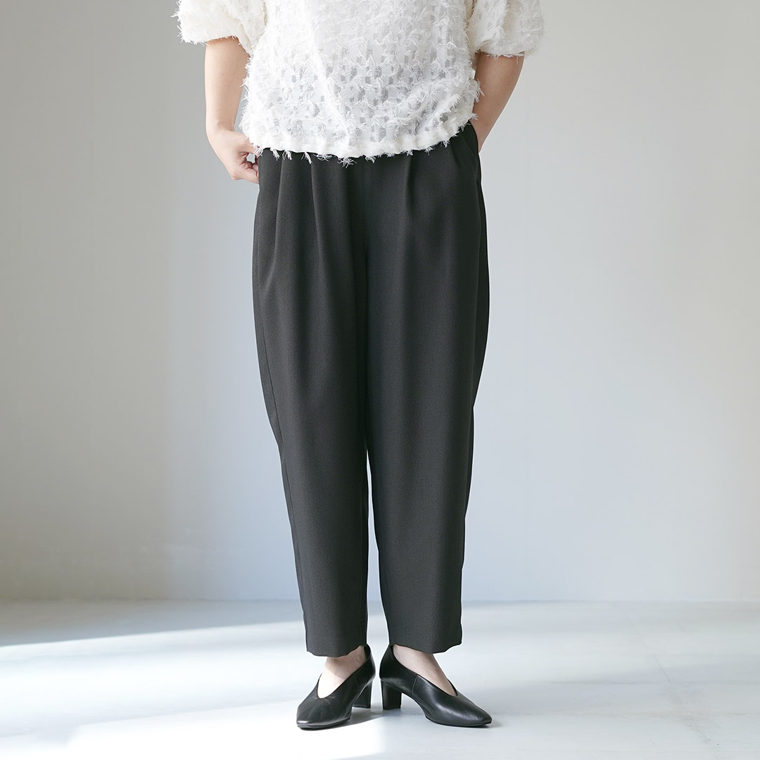 WHYTO.（ホワイト） シックツィード ラウンドトラウザー / イージーパンツ レディース ウエストゴム オケージョン フォーマル | WHYTO | 02