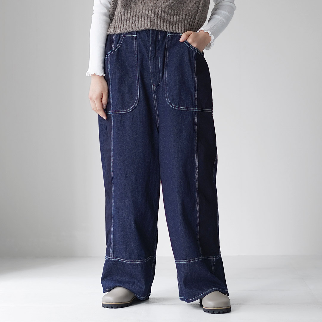 tumugu（ツムグ） キナリヘリンボンオックス 10ozデニム パンツ