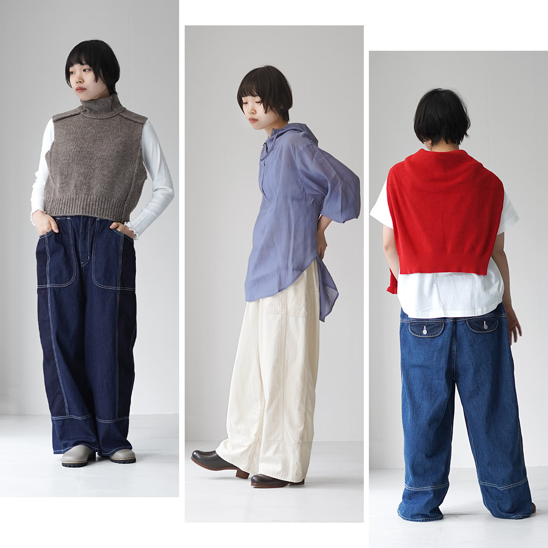 tumugu: ツムグ キナリヘリンボン オックス 10oz デニムパンツ tumugu:（ツムグ） | キナリヘリンボンオックス／10ozデニム パンツ