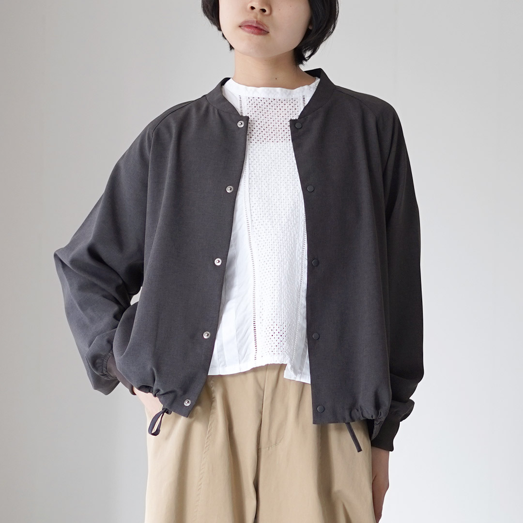 美品✨MidiUmi スウィングトップ　シャツ　シャツジャケット　ブラック　近年 MidiUmi（ミディウミ） シアー スウィングトップ シャツ / ジャケット