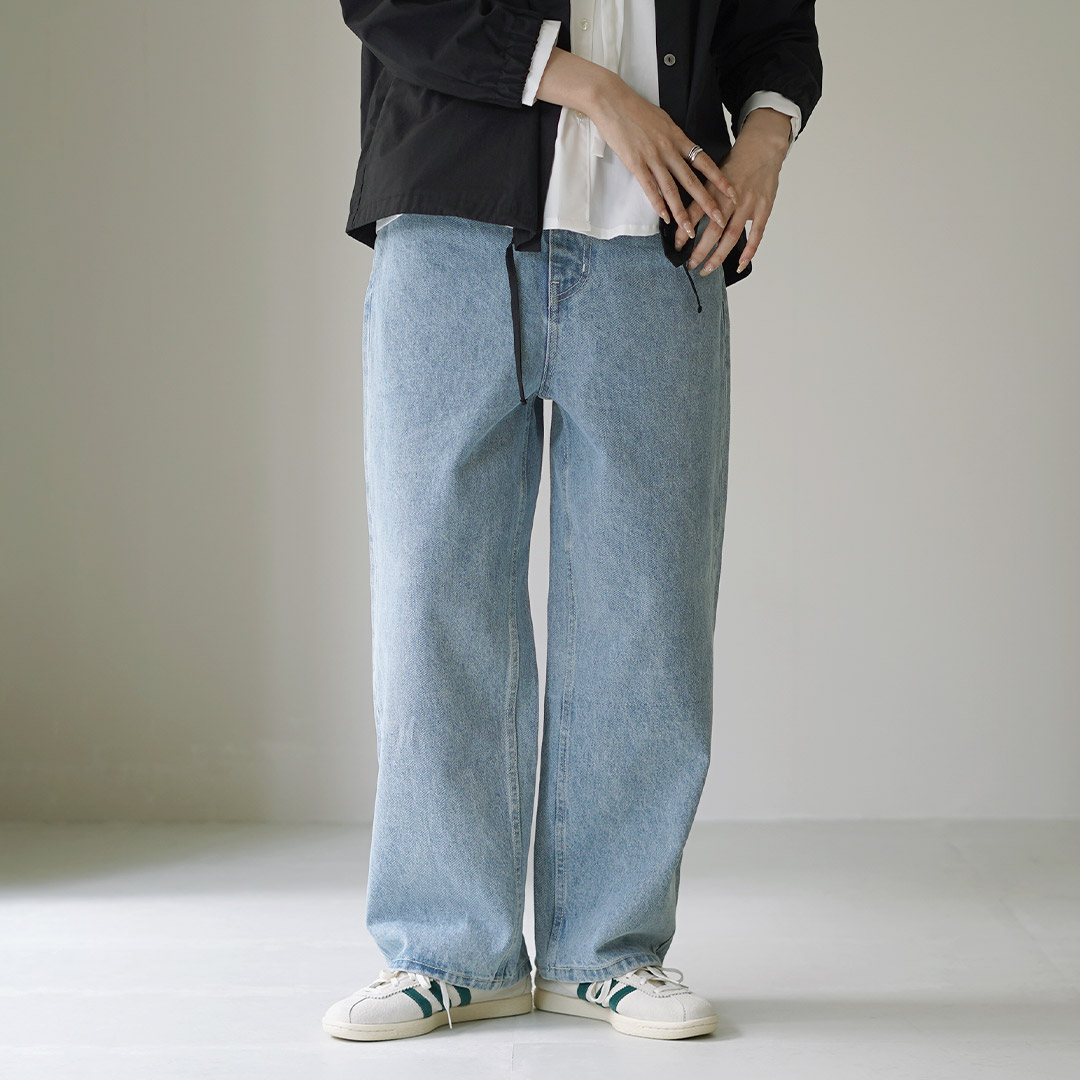 MiiuMiu コットン ロゴ ストレート デニムパンツ【人気商品】★ JP EXCLUSIVE ストレート デニム パンツ | Maison Kitsuné