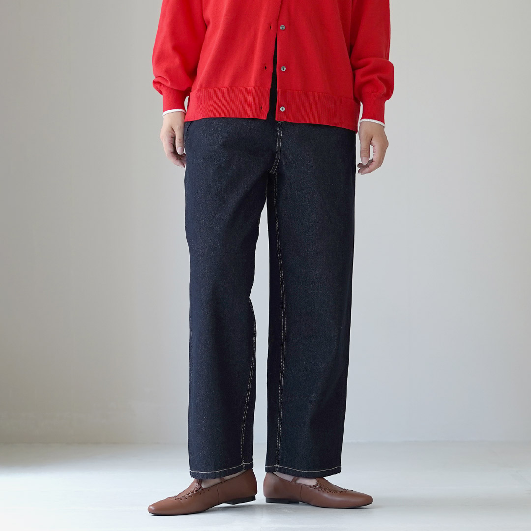 MidiUmi（ミディウミ） ハイウエスト ワイドストレート デニムパンツ