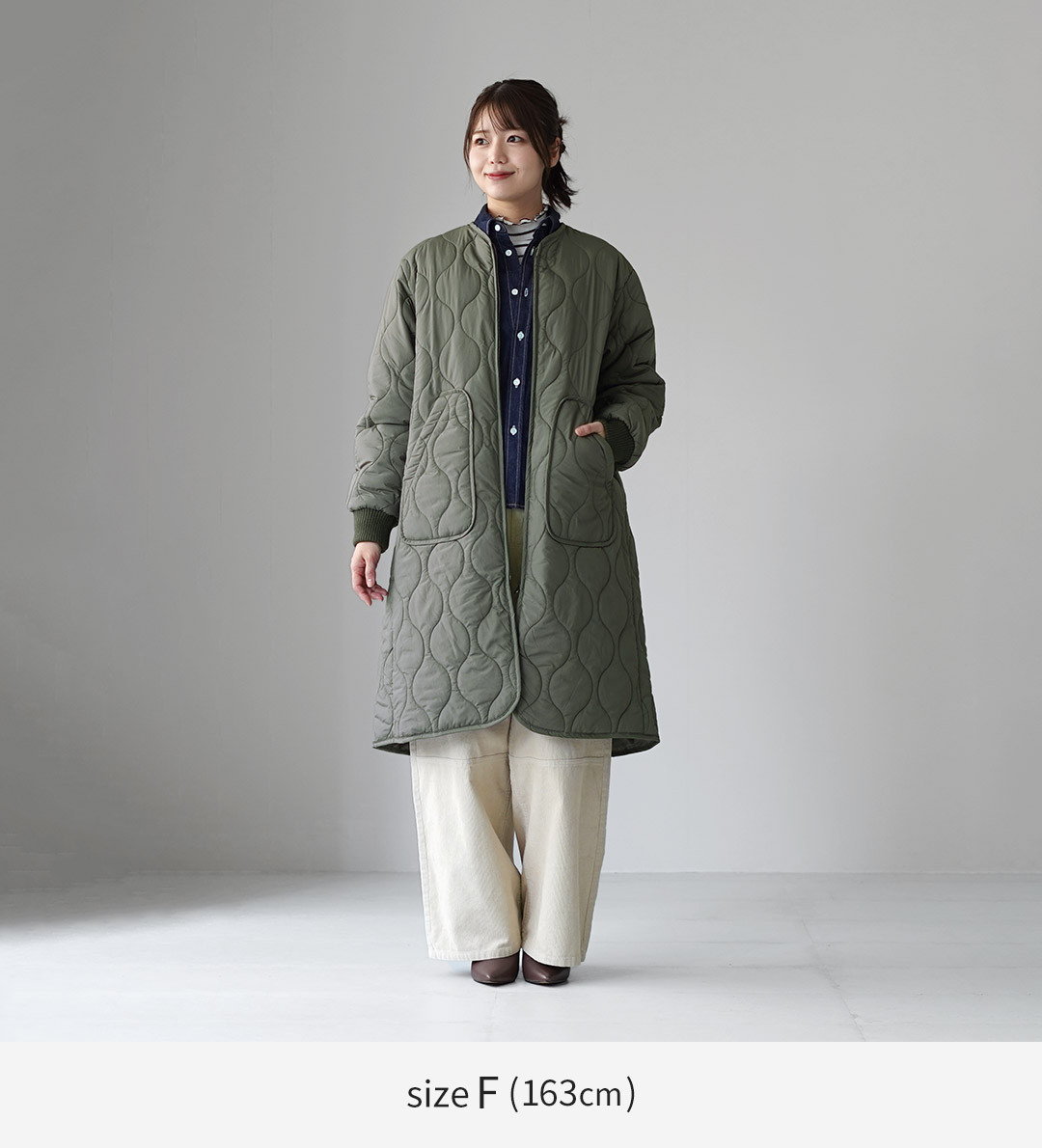 MidiUmi（ミディウミ） キルティング ロングコート / レディース