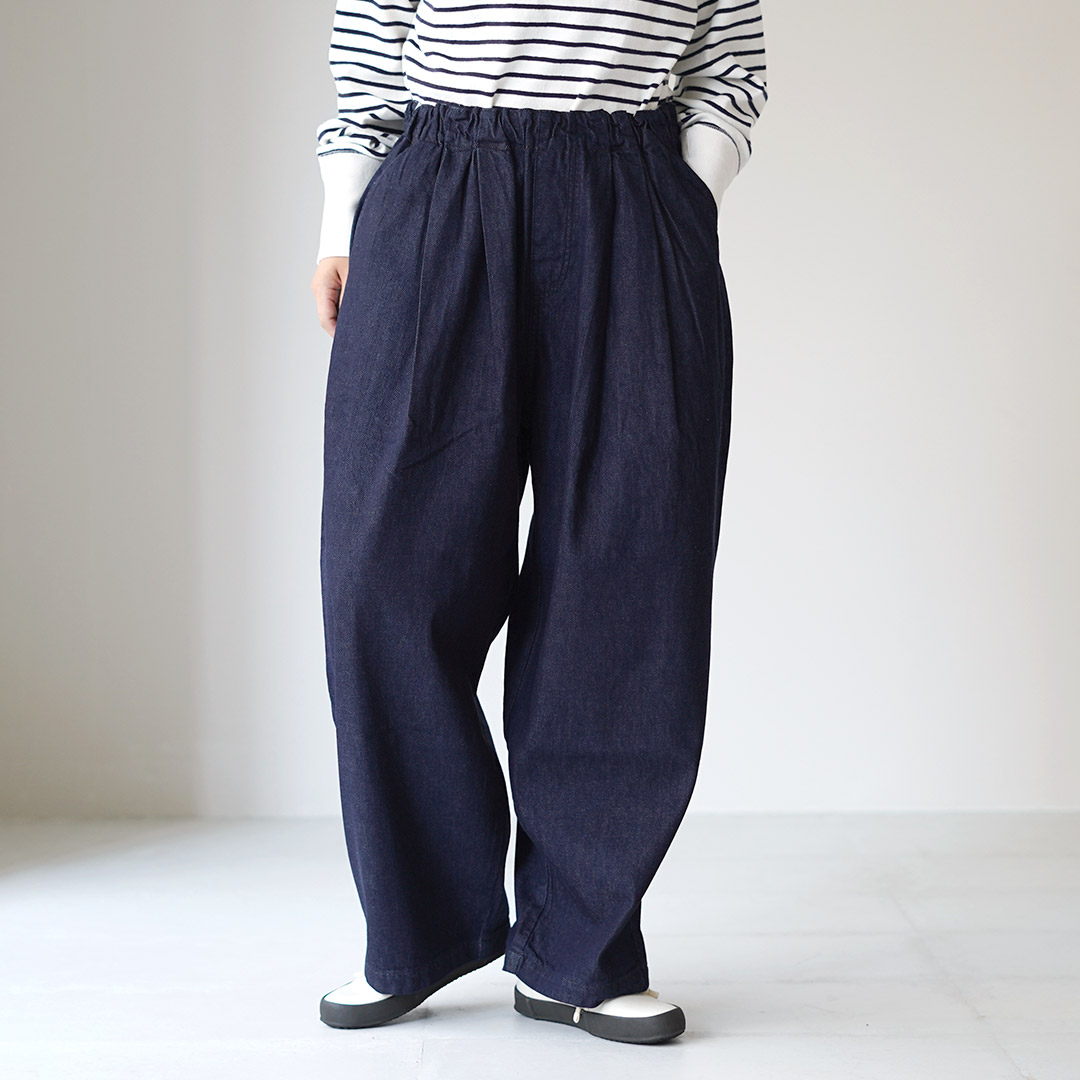 mizuiroind（ミズイロインド） デニム タック ワイドパンツ / ジーンズ