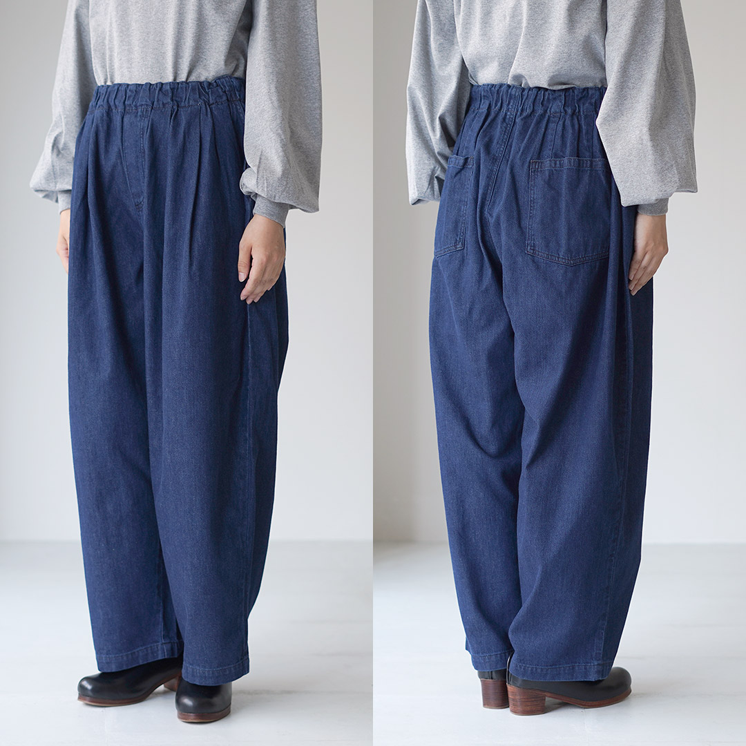 mizuiroind（ミズイロインド） デニム タック ワイドパンツ / ジーンズ