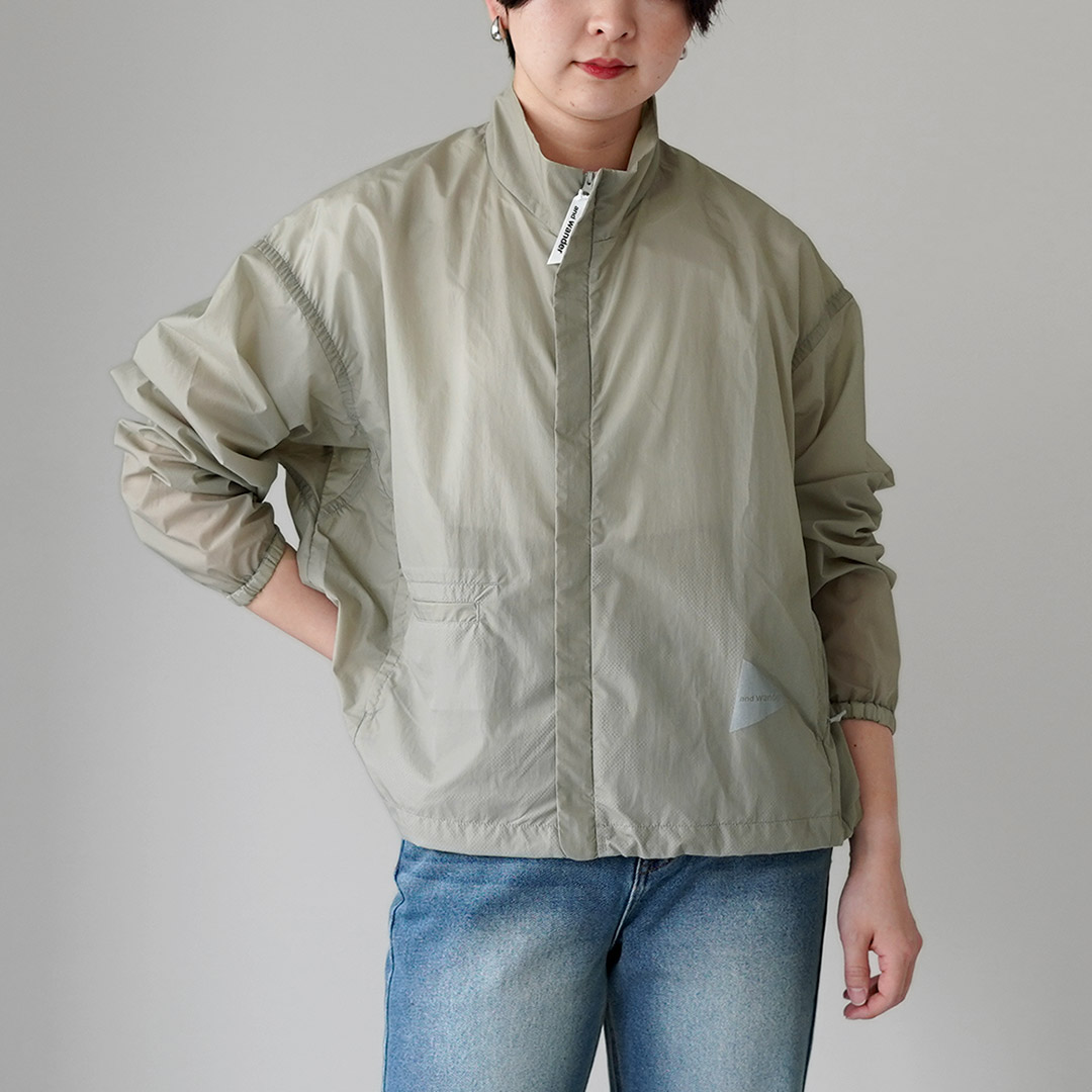 and wander（アンドワンダー） オーバーサイズ リップ ジャケット W