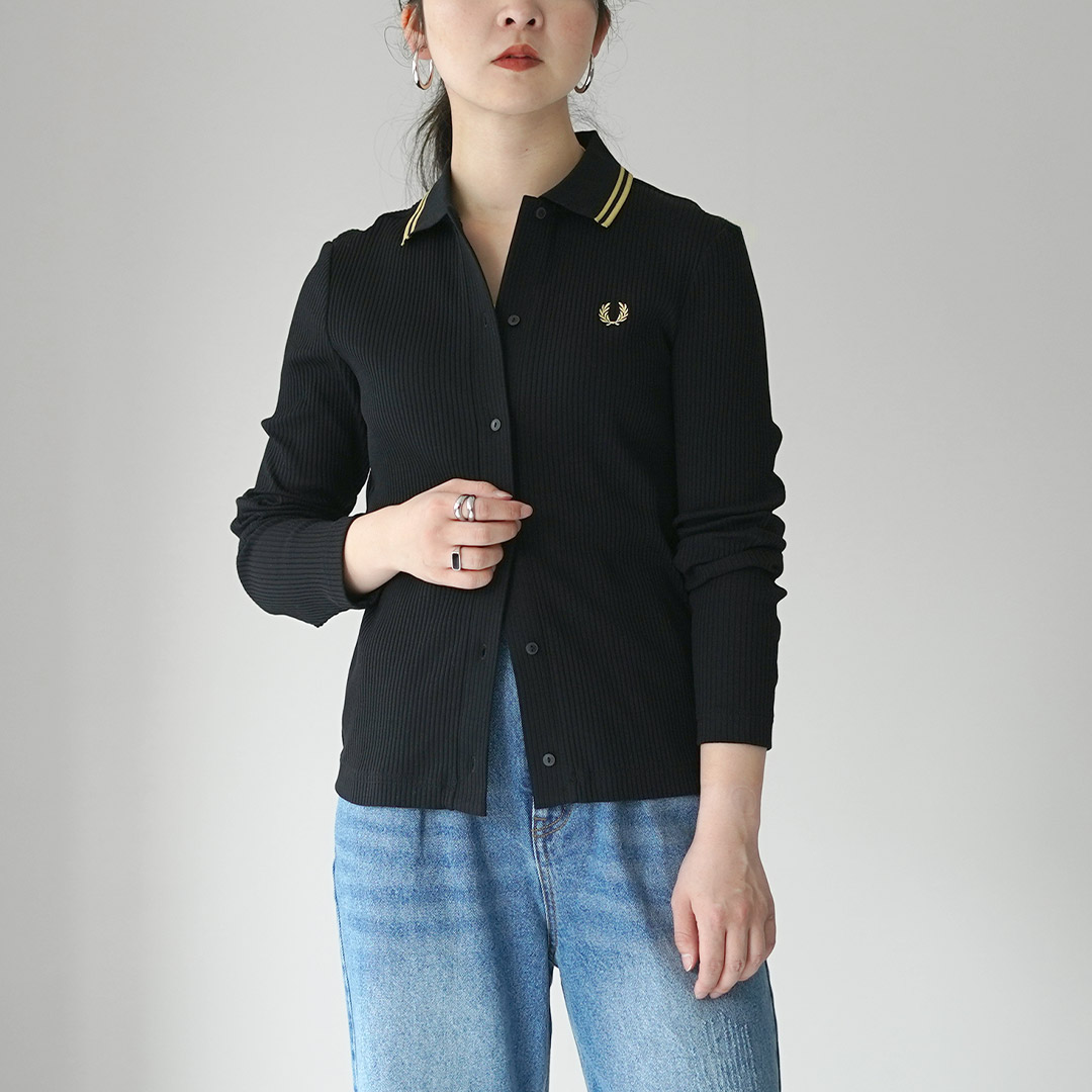 FRED PERRY（フレッドペリー） ロングスリーブ リブポロシャツ