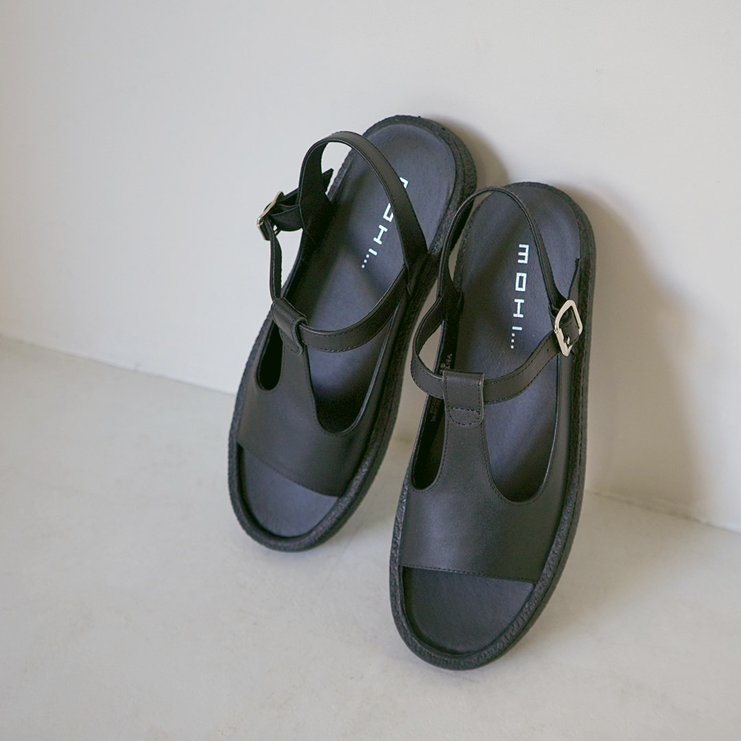 MOHI（モヒ） Tストラップ レザーサンダル / レディース フラット 本革