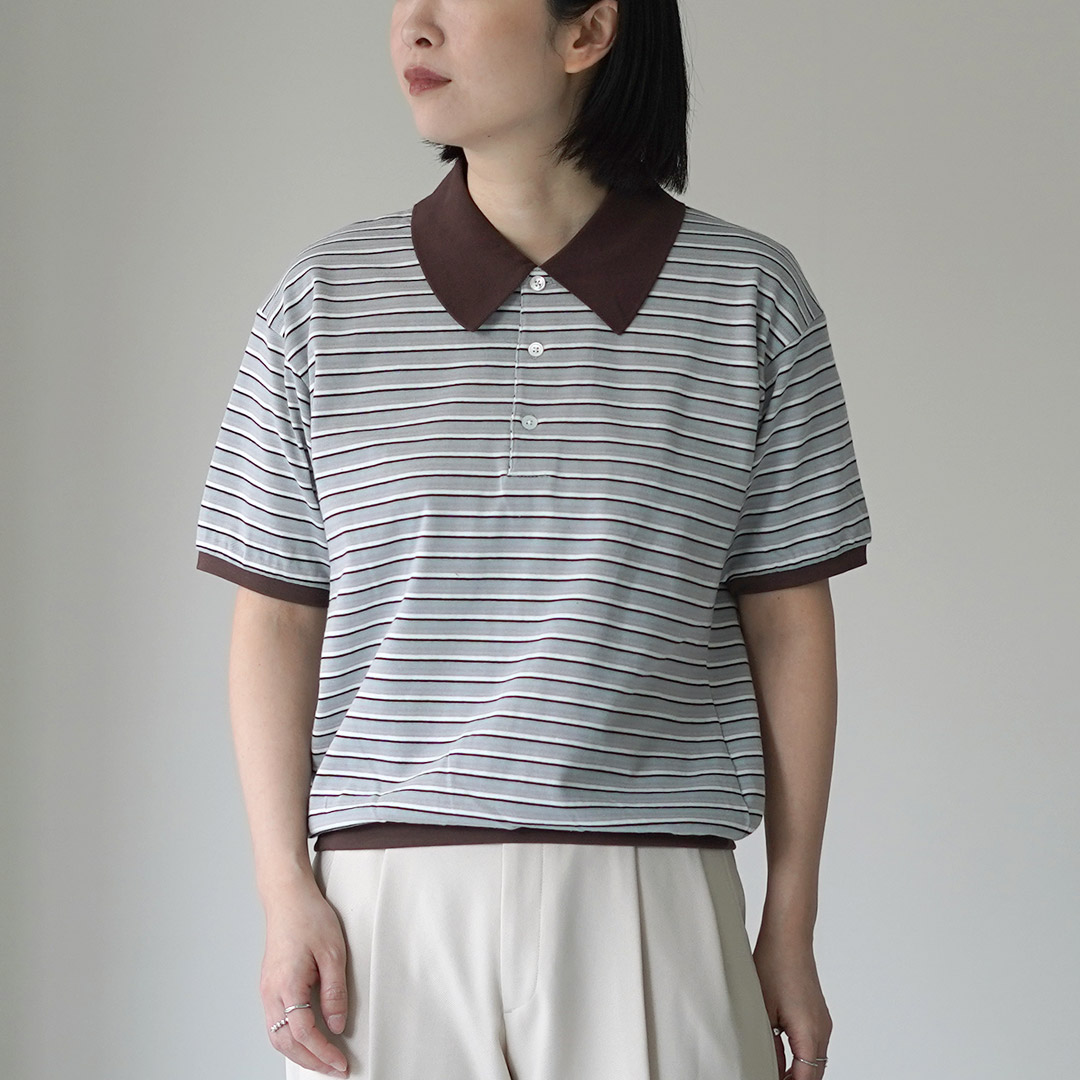 Supreme ポロシャツ ブラウン ボーダー Supreme（シュプリーム） 18AW Striped L/S Polo ストライプ ポロ 長袖
