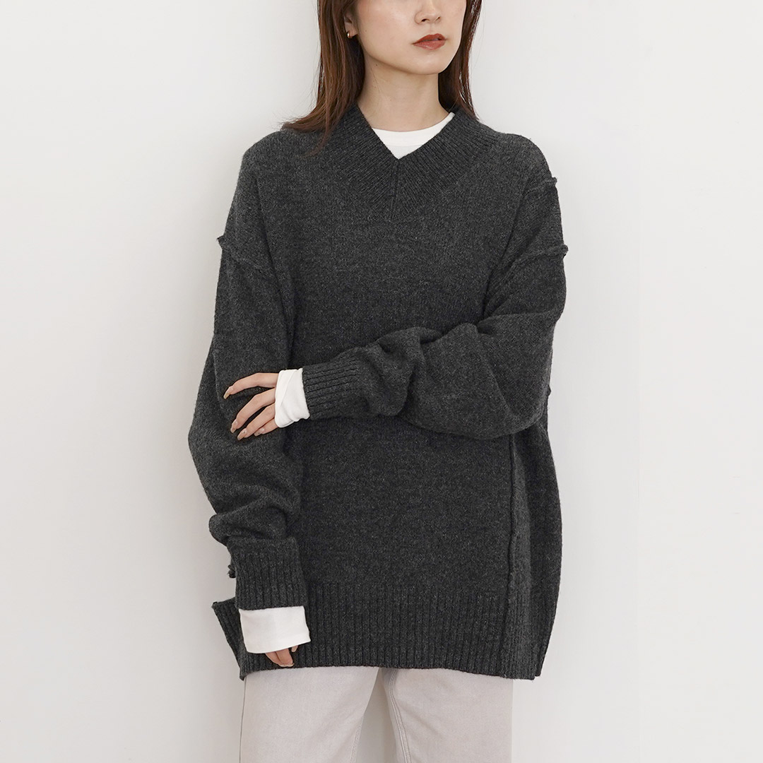 YENN YENN（イェン） ウォッシャブルウール Vネック プルオーバー