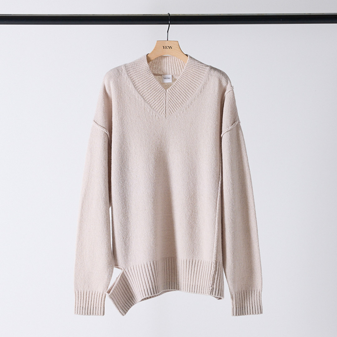 YENN YENN（イェン） ウォッシャブルウール Vネック プルオーバー