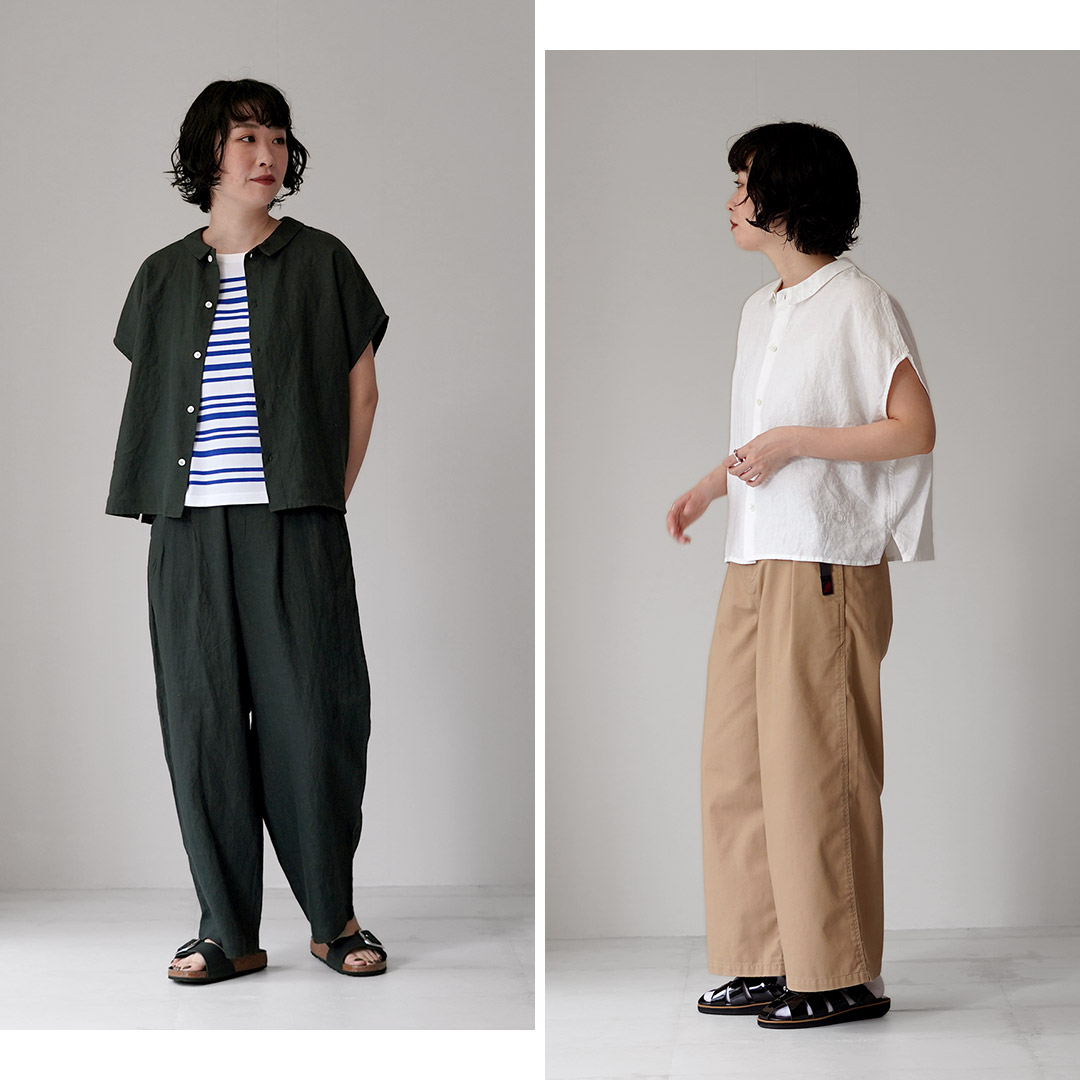 ORCIVAL（オーシバル） リネン スリーブレス シャツ / レディース 半袖