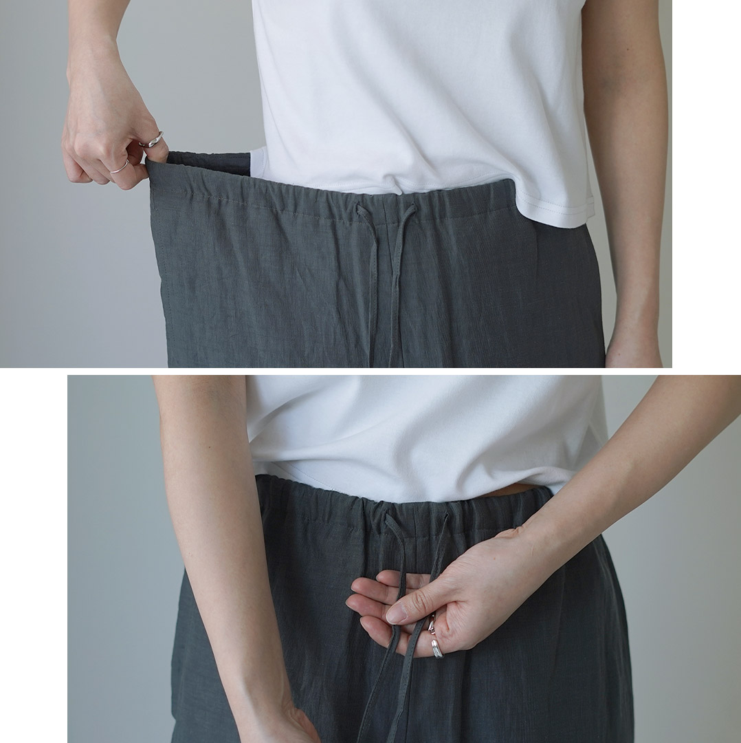 LE GLAZIK（ルグラジック） リネン エラスティック パンツ