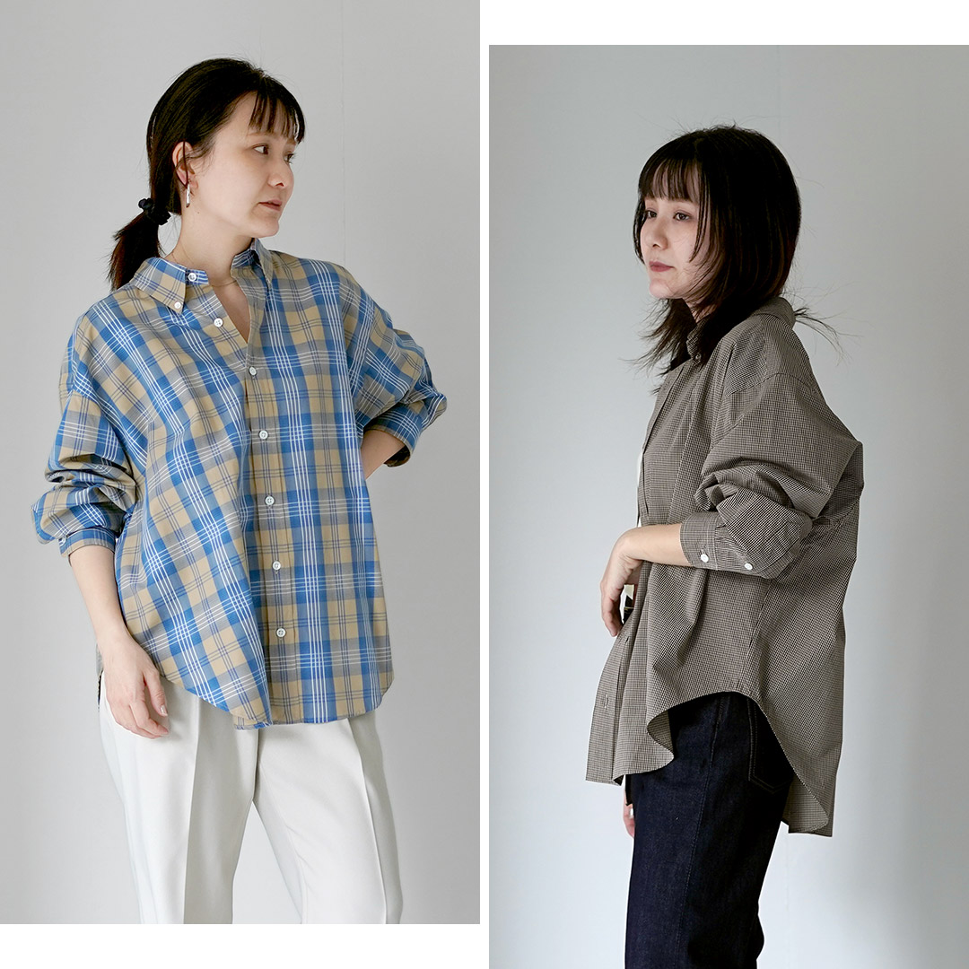 THE SHINZONE ザ シンゾーン シアーオーバーチェックシャツ  グレー ｰ Shinzone（シンゾーン） チェック ダディー シャツ 26SMSBL10