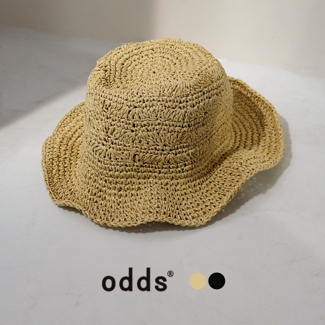 Odds（オッズ） ペーパー 柄ハット 麦わら帽子 ストローハット