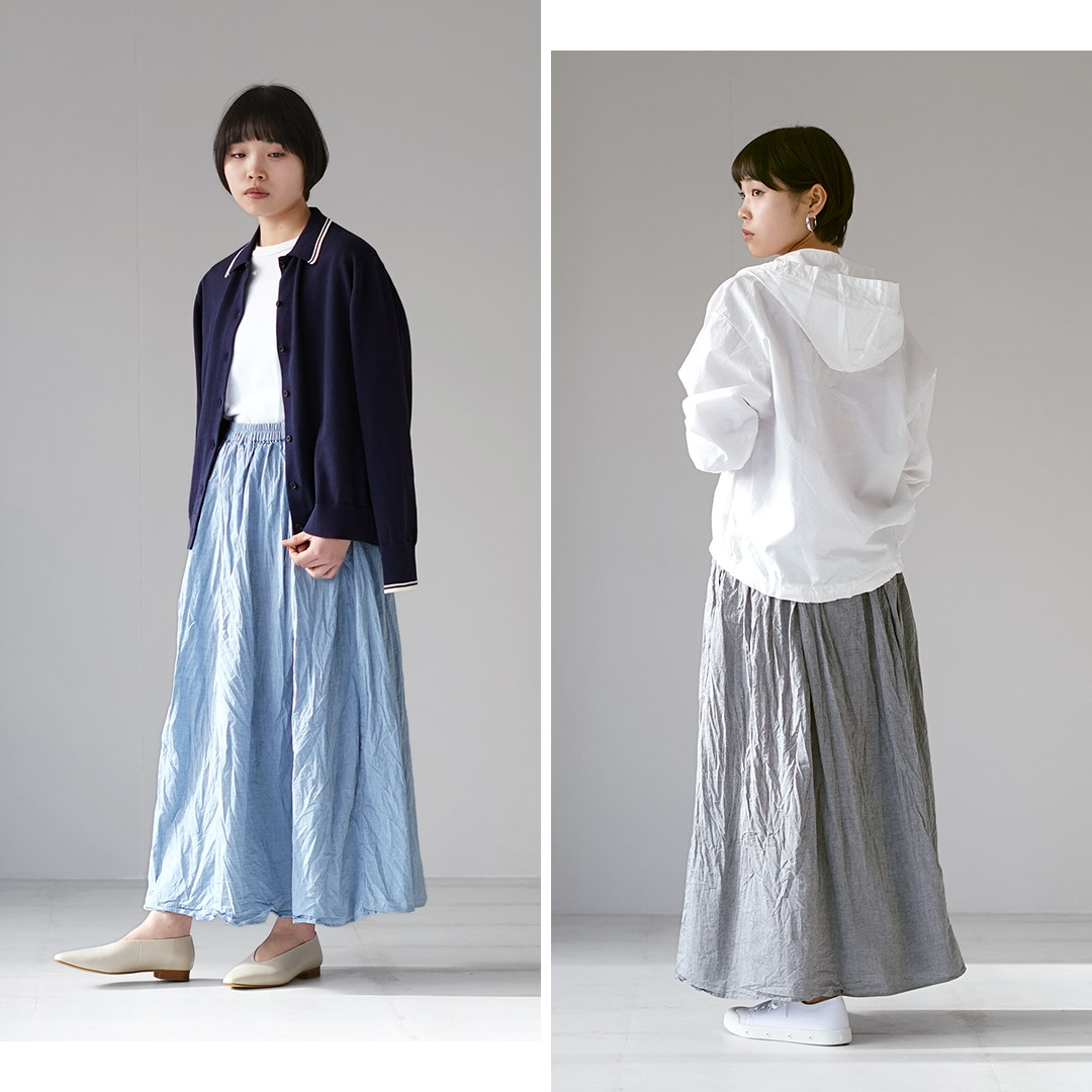 ミーコさん専用yori ハイウエストギャザージレ　グレー セットアップ対応】ストレッチカラミ ジレ（15-06VK08-205）｜コムサ