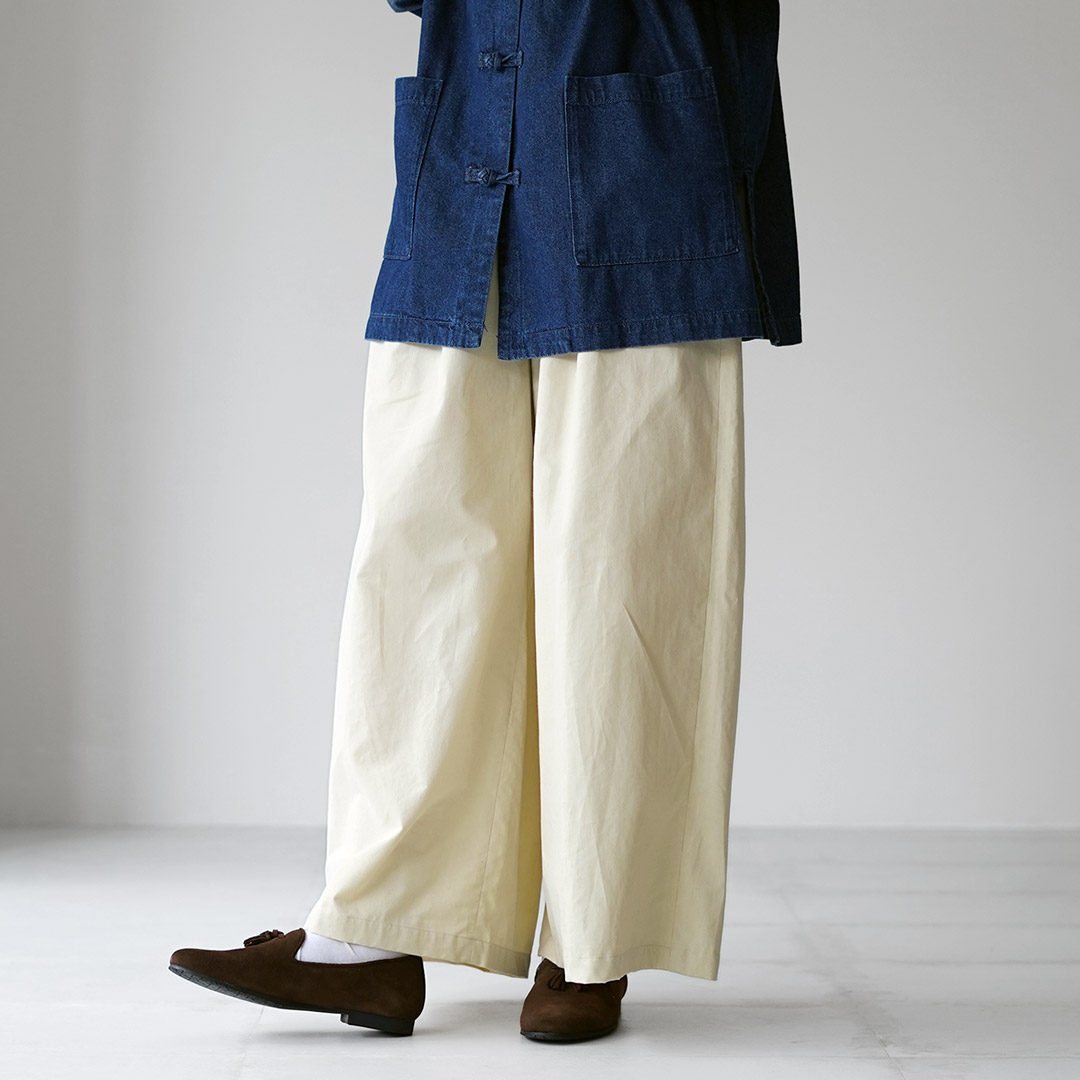 mizuiroind（ミズイロインド） コーデュロイ タック ワイド パンツ
