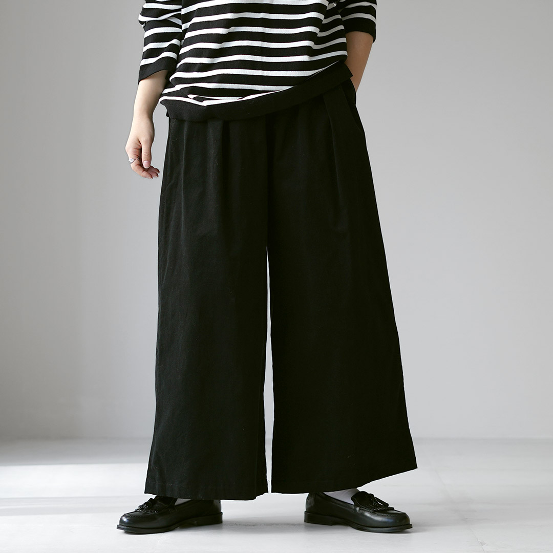 mizuiroind（ミズイロインド） コーデュロイ タック ワイド パンツ