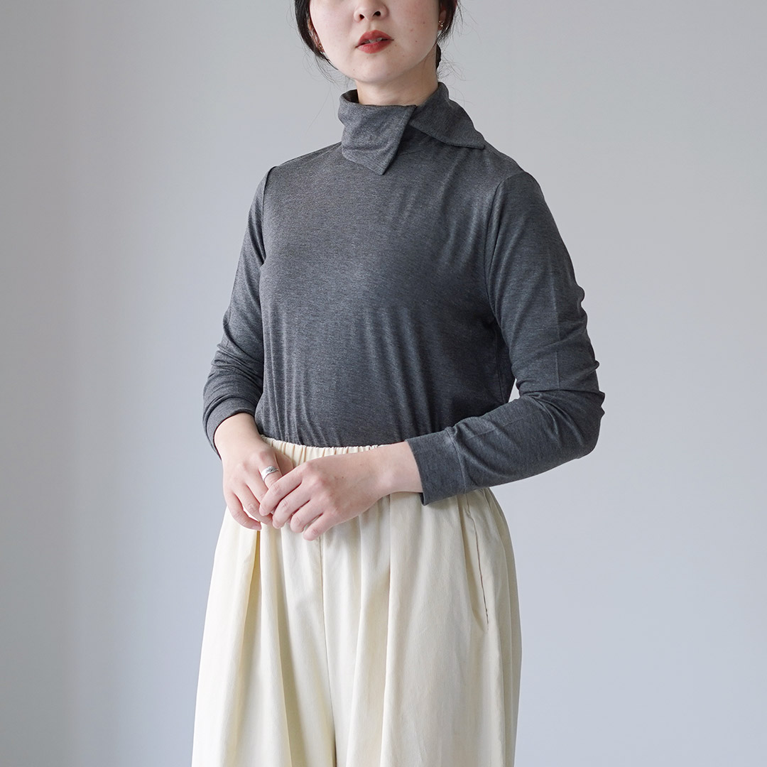 mizuiroind（ミズイロインド） アシンメトリー シャツ プルオーバー 