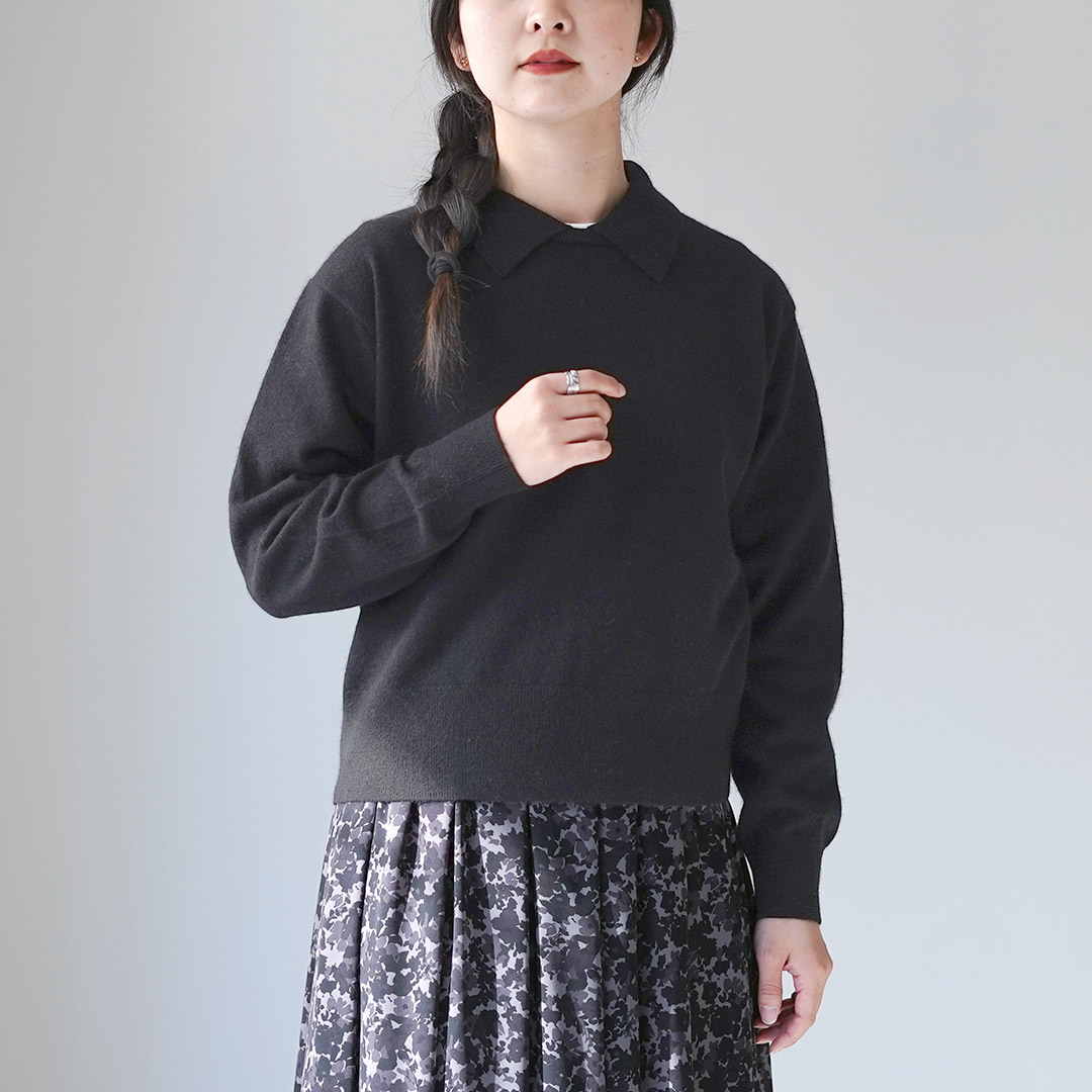 mizuiroind（ミズイロインド） ハイゲージ 襟付き ニット / プル