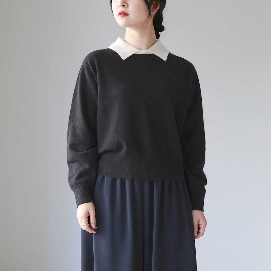 mizuiroind（ミズイロインド） ハイゲージ 襟付き ニット / プル