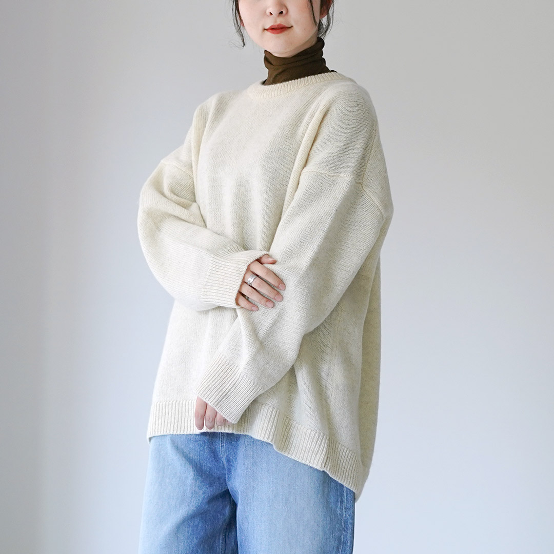 mizuiroind（ミズイロインド） ミドルゲージ クルーネック ワイド プル