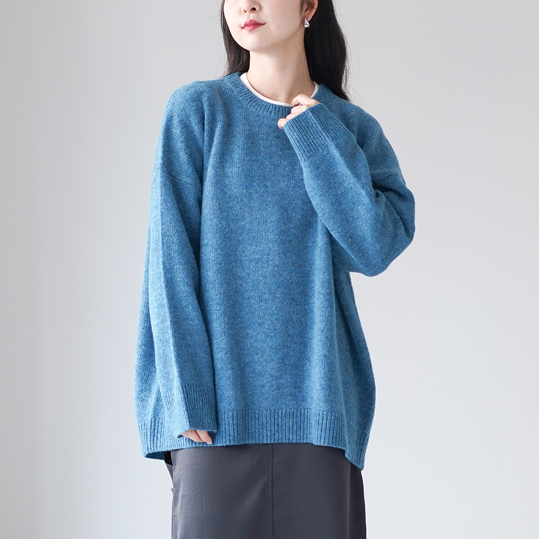 mizuiroind（ミズイロインド） ミドルゲージ クルーネック ワイド プル