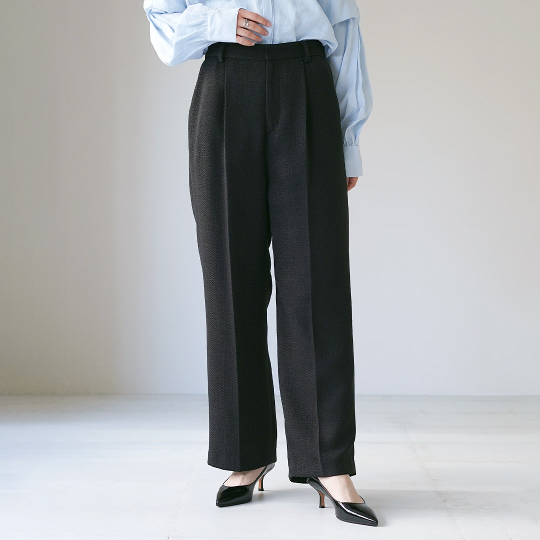 CHIGNON（シニヨン） 別注 ツイード タックパンツ / レディース ワイド